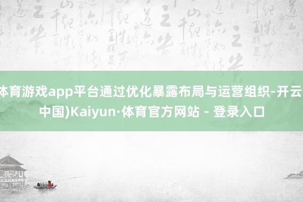 体育游戏app平台通过优化暴露布局与运营组织-开云(中国)Kaiyun·体育官方网站 - 登录入口